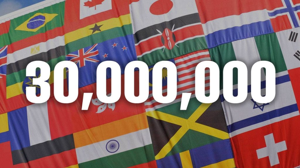 מעל 30,000,000 חברים ברשתות חברתיות מיותר מ 100 מדינות